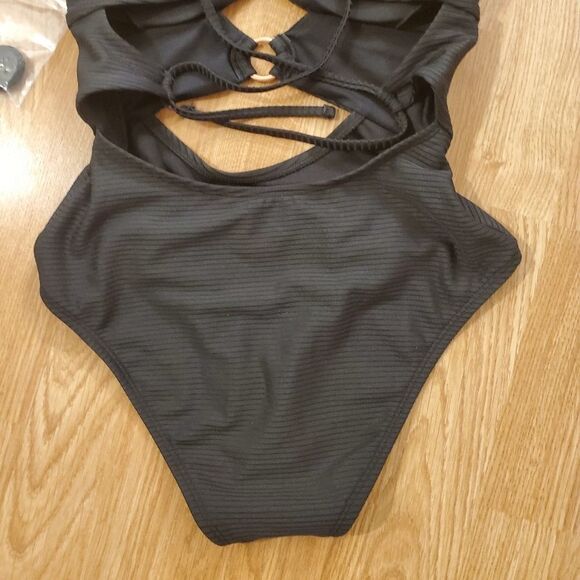 Hula Honey Juniors' Ribbed One-Piece Swimsuit- NEW - Picture 9 of 16